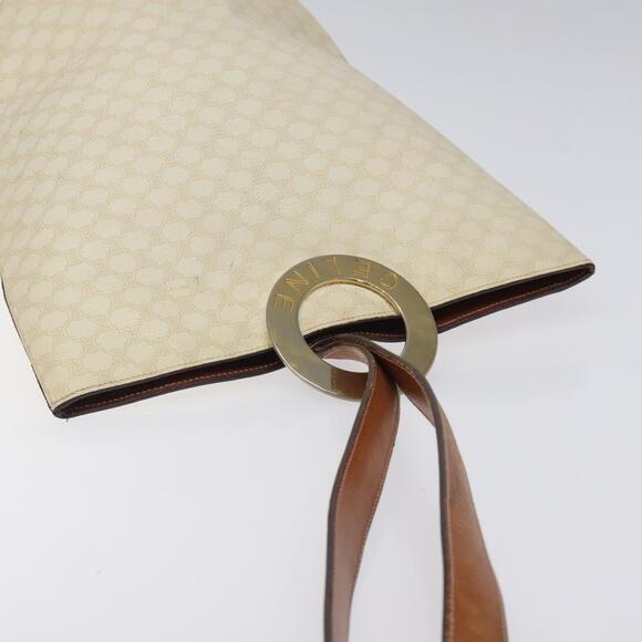 CELINE Macadam Canvas Circle Shoulder Bag Pvc Leather White - Picture 6 of 13